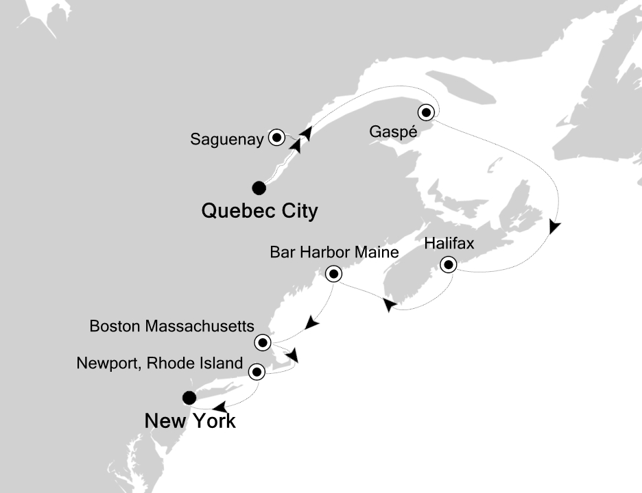Canada & New England Cruise Itinerary Map